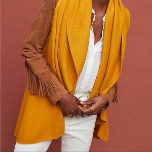 NWOT Anthropologie Cascades Shawled Vest mustard